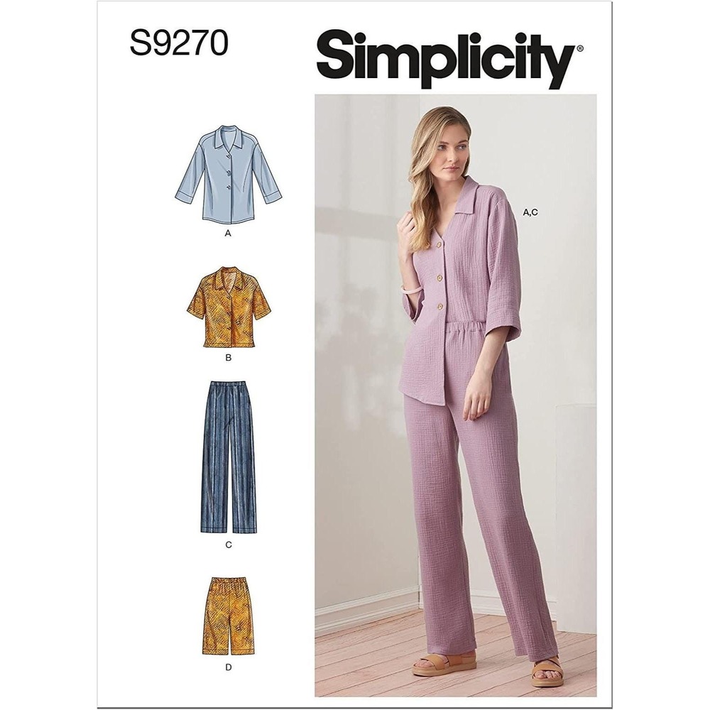 Simplicity S9270 Sewing Pattern Misses Tops Pants Shorts Size 6-14‎ Loungewear